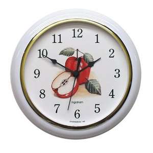  Ingraham MP Round White with Apple Dial Wall Clock: Home 