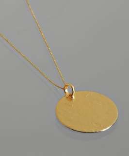Argento Vivo gold textured disc pendant necklace   