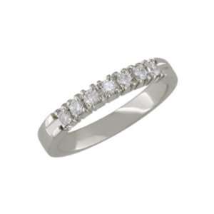  Ivory 14K White Gold Semi Eternity Diamond Ring Jewelry