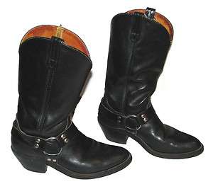 Motorcycle Harness Riding Boots Mens 10 EE Wide Black Leather Cowboy 