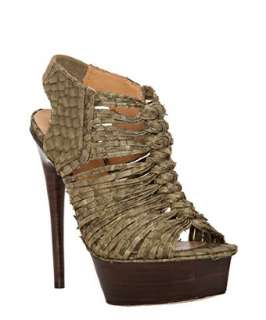 style #309698701 olive embossed snake Charisma platform sandals
