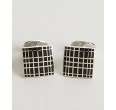 David Donahue red enameled sterling silver Geo square cufflinks 