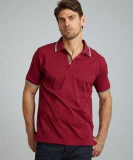 Robert Graham berry piqué cotton Toiney embroidered polo   