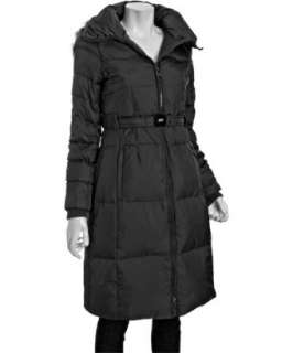 Miss Sixty gunmetal quilted faux fur hood parka   