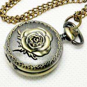 RARE WOMEN LADY STYLE FREE NECKLACE CHAIN POCKET WATCH  