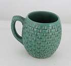 mccoy pottery basket weave mug in gloss green 3 1