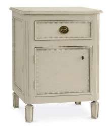 Swedish NIGHTSTAND Cottage Style Solid Wood Distressed Paints Old 