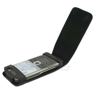 Black leather Pouch Skin Case Cover for Nokia E71 new  