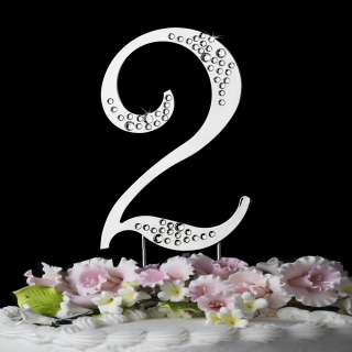 Crystal Wedding Cake Topper Number Birthday Anniversary  