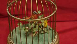 Vintage German Singing Bird in Cage Music Box  
