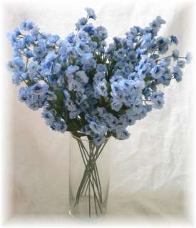 12 LIGHT BLUE Silk Babys Breath Wedding Flower Filler  