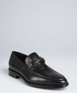 Salvatore Ferragamo black leather Clay loafers