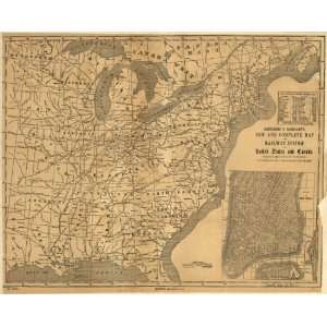    1850 railroad map of the eastern United States
