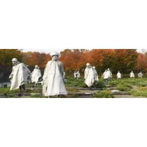Statues of Army Soldiers in a Park, Korean War Memorial, Washington DC 