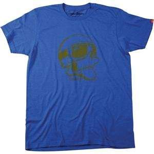 Troy Lee Designs Open Face Skull Slim Fit T Shirt   Large/Heather Blue