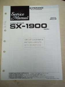Pioneer Service Manual~SX 1900 Receiver~Original~Repair  