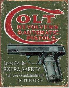 COLT TIN SIGN Revolvers & Automatic Pistols gun ad 1592  