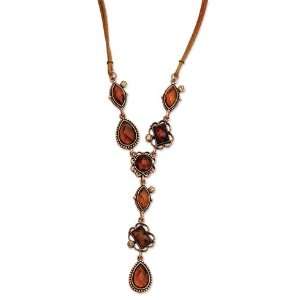   Light Colorado & Brown Crystal 16in Y Necklace/Mixed Metal Jewelry