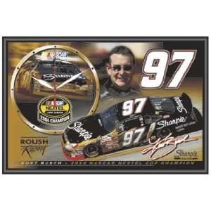  NASCAR Kurt Busch Framed Clock: Sports & Outdoors