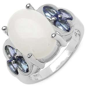  4.60 ct. t.w. Opal and Tanzanite Ring in Sterling Silver Jewelry