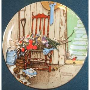com Norman Rockwell Spring Flowers Limited Edition Collector Plate 