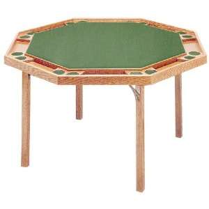  Solid Wood Octagonal Poker Table with Upholstered Top 