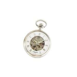   Off White Ceramic Dial Pocket Watch with Curb Chain and Belt Clip