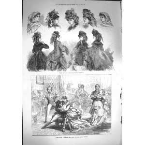   1871 Paris Fashion Head Dresses Mantles Globe Theatre
