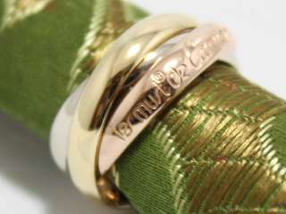   CARTIER 18K TRI COLOR GOLD TRINITY ROLLING RING SIZE 49 US SIZE 4.85