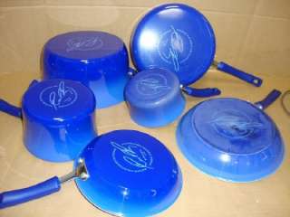 Rachael Ray 10 Piece Porcelain Enamel Non Stick Cookware Set, Blue 