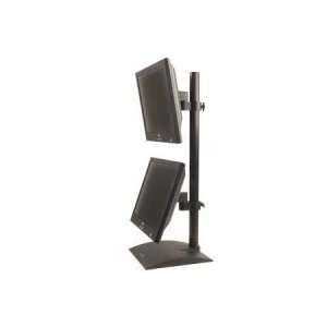   Dual flat panel stand with pivot and tilt