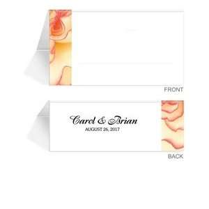  300 Personalized Place Cards   One Rose Cinnamon Creme 