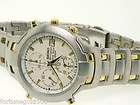 new mens vintage seiko chronograph alarm watch date stainless steel