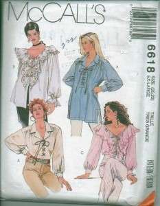 OOP McCalls Sewing Pattern Blouse Tops Shirts Misses Plus Size Full 