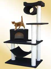 58 Black Cat Tree House Condo Scratcher Furniture  