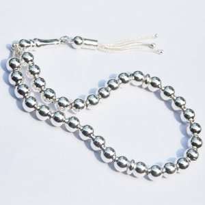Sterling Silver Prayer Beads   33 Round Beads with 2 Dividers and 