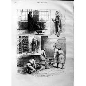  1883 EGYPTIAN PRISON CAIRO WOMEN WARDER ANTIQUE PRINT 