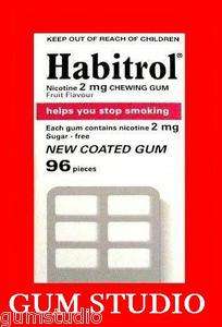 Habitrol Nicotine Gum 1 Box 2mg FRUIT 96 Pieces Fresh  