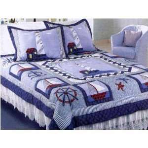  Lighthouse Quilt (Blue)   Pillow Sham (Pair)