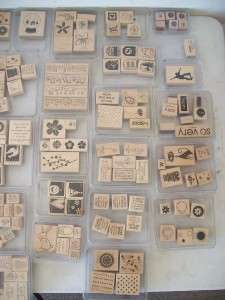 Mis Lot of 41 Stampin Up Stamps Ink Pad Stamp Kits Sets Plastic 