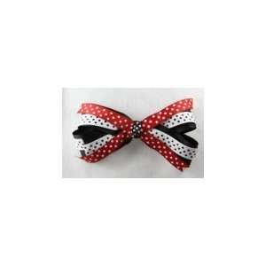   LexaLou 101 Dalmations Red White Black Polka Dots Hair Bow: Beauty