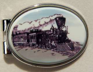   Clip Oval Barlow Scrimshaw Designs Old West Train Steam Engine 539414c