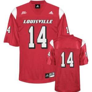 adidas Louisville Cardinals #9 Replica Football Jersey   Red:  