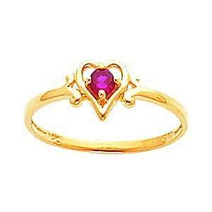  14K Gold Ruby Heart Ring Jewelry