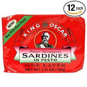 King Oscar Sardine Pesto, 3.75 Ounce Cans (Pack of 12)  