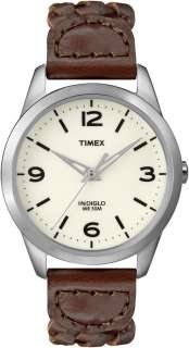 Timex T2n644 Womens Weekender Watch Brown Leather Braided Strap  