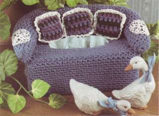 Decorative Couch Tissue Box Cover Crochet Pattern Instructions  
