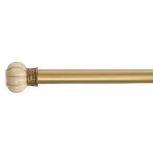  Versailles Shower Rod   Antique Brass, Fluted Finial