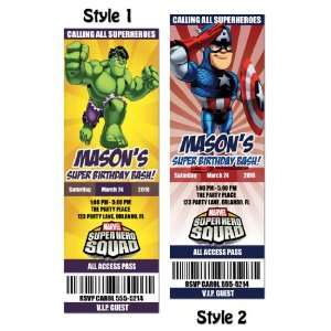 Marvel Super Hero Squad Custom Party Photo Invitation Tickets   You 