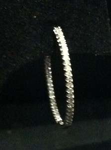 14KT White Gold Inside Out Diamond Hoop Earrings  
